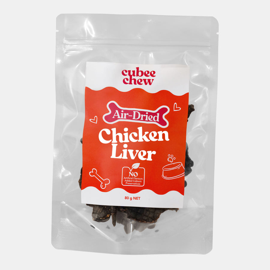 Package of Cybee Chew Air-Dried Chicken Liver on a white background